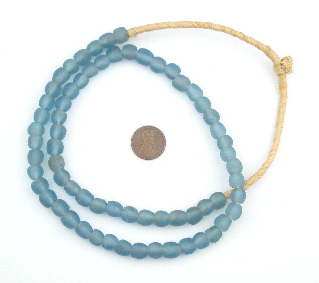 The Bead Chest® African Recycled Glass Beads, 9mm - Full Strand Eco-Friendly Fair Trade Sea Glass Beads from Ghana Handmade Ethnic Round Spherical Tribal Boho Krobo Spacer Beads